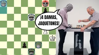 ¡¡¡4 DAMAS SOBRE EL TABLERO!!! 😱: Rey Enigma vs Kasparov (París, 2022)