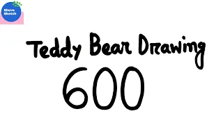 How To Draw Teddy Bear From Number 600 Step By Step || Very Easy Way To Draw A Teddy Bear