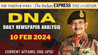 Daily Newspaper Analysis | 10 February 2024 | Current Affairs For Defence Aspirants | SSB #upsc #cds