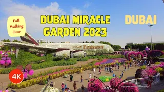 Dubai, UAE Walking Tour [4K 60fps] | 2023 #dubaimiraclegarden #dubaivlogs