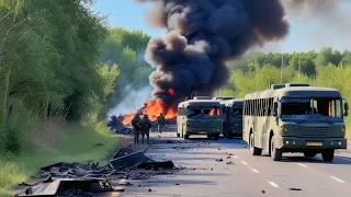 13 Minutes ago! 150 buses carrying 8,000 US and German troops were ambushed by the Russians