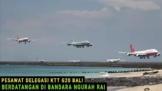 ISTIMEWA !!! Pesawat Delegasi KTT G20 Bali Indonesia Berdatangan, Landing di Bandara Ngurah Rai 2022