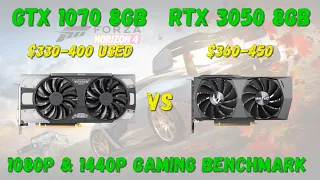 GTX 1070 VS RTX 3050 8GB gaming benchmark 1080P and 1440P!