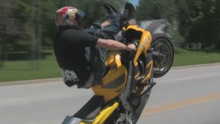 INSANE Bike Stunts - B4 Blox Starz Street Session Honda CBR 600 F4i EPIC Long Highway Combo Wheelies