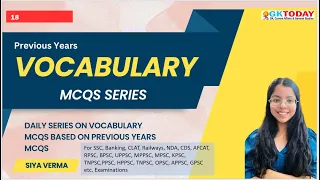 DAILY VOCABULARY SERIES #18 : 50 Words in 15 Minutes - SSC Exam Special