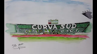 رسم ابداعي لتيفو جمهور الرجاء الرياضي - Curva Sud Casablanca