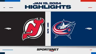 NHL Highlights | Devils vs. Blue Jackets - January 19, 2024