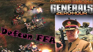 Command & Conquer Generals: Zero Hour Defcon FFA Tank Rush!!