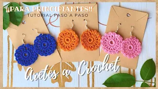 Aretes a Crochet |TUTORIAL paso a Paso |fácil y Rápido|¡PARA PRINCIPIANTES!|hecho a mano.