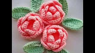 Вяжем розу крючком/ Knit rose crochet