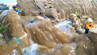 MASSIVE SAND CASTLE AND LEGO DAM BREACH - TOTAL SAND DESTRUCTION