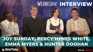Wednesday on Netflix interview with Emma Myers, Hunter Doohan, Joy Sunday & Percy Hynes White