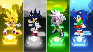 Super Sonic 🆚 Dark Sonic 🆚 Silver Sonic 🆚 Sonic Girl | Sonic Tiles Hop EDM Rush