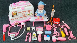 9 Minutes Satisfying with Unboxing Cute Pink Ambulance Car Doctor Play Set ASMR