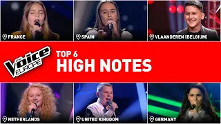 Surprising high notes in The Voice Kids | TOP 6