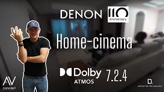 Home Cinema Dolby Atmos installation in 7.2.4 ** Special 110th Anniversary Denon ** 🎂