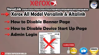 How To Disable Startup Page & Banner Page Xerox Varsalink C7020/C7120/B7025/B7125 || Xerox All Model