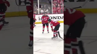 Jack Hughes NJ Devils Taking Warmups Carolina Game 4 #shorts #shortsvideo #njdevils #short