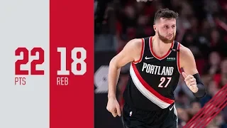 Jusuf Nurkic Posts (22pts, 18reb) vs. Washington Wizards | October 22, 2018