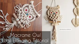 Macrame owl wall hanging tutorial | DIY macrame owl | How to make macrame owl hanging | Boho decor