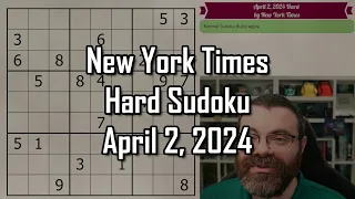 NYT Hard Sudoku Walkthrough | April 2 2024