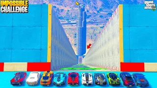 Supers Cars Vs Impossible Fastest Track Building Ramp Jump Challenge in GTA!