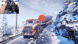 Transporting a Massive Rocket - SnowRunner | Thrustmaster T300 gameplay