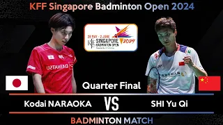 Kodai NARAOKA (JPN) vs SHI Yu Qi (CHN) | Singapore Badminton Open 2024