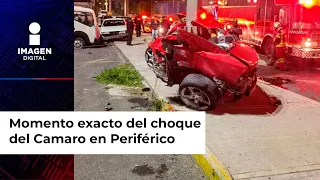 Filtran video del momento exacto del choque del camaro en periférico