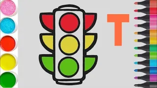 Bolalar uchun svetafor rasmini chizish | How to draw  Traffic light