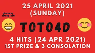 Foddy Nujum Prediction for Sports Toto 4D - 25 April 2021 (Sunday)