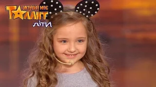 Cute little girl in a mouse costume sings song on Ukraine's Got Talent.