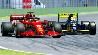 Ferrari F1 2020 vs Minardi F1 1991 at Imola