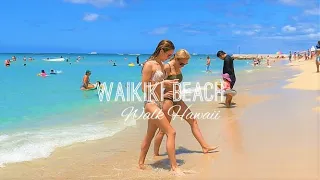 [4K] HAWAII - WAIKIKI Beach - beautiful sunny day for people watching!