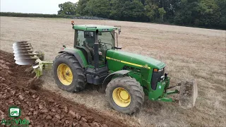 John Deere 8300 Ploughing with A 7 Furrow Plough