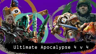 Dawn of War  Ultimate Apocalypse 4 v 4 Sisters, Eldar, Tau vs Demon Hunters, Space Marines, Guard