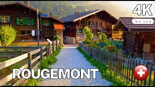 Walking in Rougemont, Switzerland - the most beautiful Swiss villages, walking tour 4K 60fps 🇨🇭