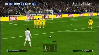 PES 2017 | Real Madrid vs FC Porto | C.Ronaldo Free Kick Goal & Full Match | UEFA Champions League