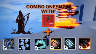 Combo One Shot With Hallow Scythe And All Melee | Blox Fruits update 17. 3