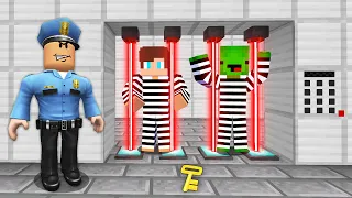 JJ and Mikey in ROBLOX PRISON CHALLENGE in Minecraft / Maizen animation