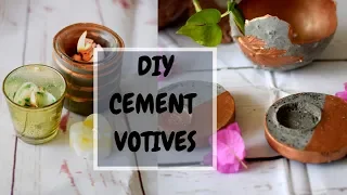 Diy Cement Votives| How to make cement Candle Holders