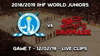 2019 IIHF World Juniors - Denmark Vs Kazakhstan 01/02/19 - Live Clips