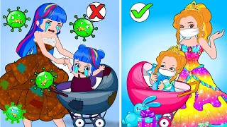 Doctor! Please Checkup For Princess Family 😷 Rich vs Poor Baby | Hilarious Cartoon Animation