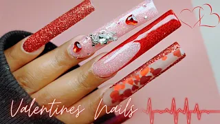 WATCH ME DO VDAY NAILS❤️/ACRYLIC APPLICATION IN REAL TIME/ ACRYLIC NAILS FOR BEGINNERS/ SUGAR NAILS