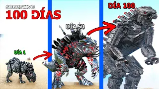 SOBREVIVO como MECHAGODZILLA 100 DIAS EN ARK Y EVOLUCIONO EN KAIJU! Robot gigante contra Godzilla