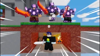 Bedwars Speedrunner VS 3 Hunters (Roblox)