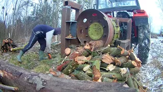 Kolejny rębak z felgi HIT internetu wood chunker with rims