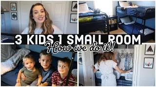 HOW I FIT 3 KIDS IN 1 ROOM | Boys Shared Bedroom Tour