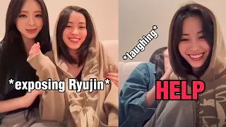ITZY Yuna keeps on roasting Ryujin on their live (she walks out)