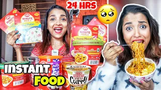 I Ate INSTANT FOOD for 24 Hours Challenge - Eating only Ready To Eat INDIAN FOOD CHALLENGE - India